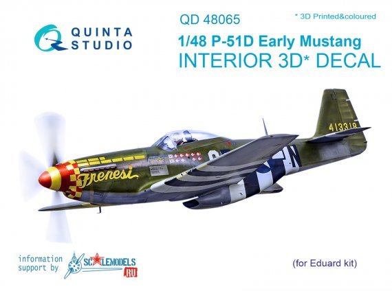 1/48 P-51D Early Mustang 3D-Printed Interior decal