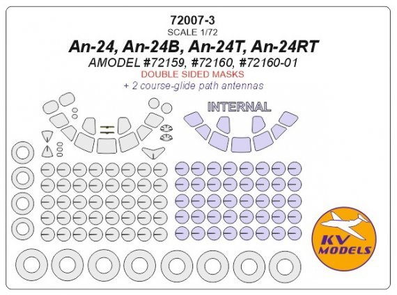 1/72 Antonov An-24 Double-sided and wheels masks