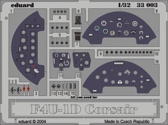F4U-1 Corsair dashboard  1/32  (TRU)