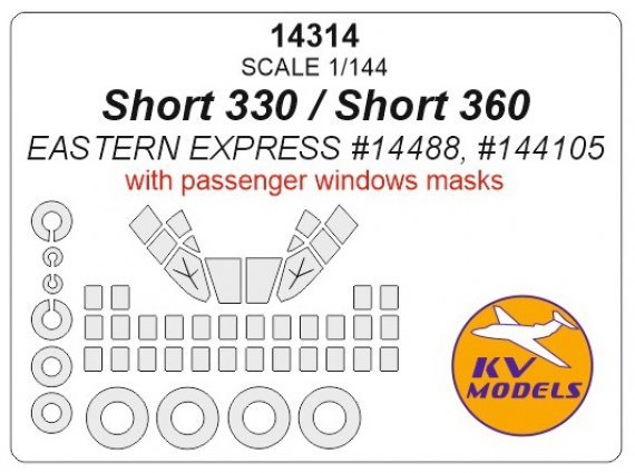 1/144 Short 330/Short 360, passenger windows, wheels masks