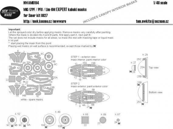 1/48 Mask MiG-17PF/PFU/Lim-6M EXPERT