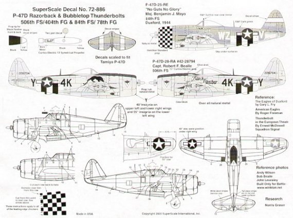 Microscale D�calcomanies P-47D Thunderbolt Bubbletop 1/72