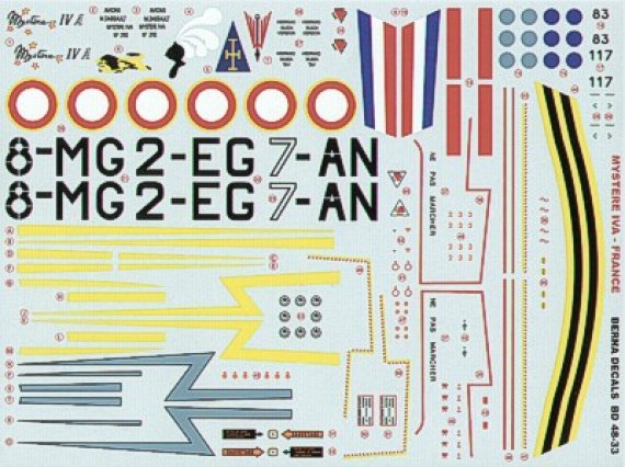 Berna Decals 1/48 Dassault Myst�re IV A Arm�e de l'Air