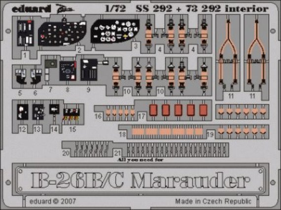 Eduard EDUSS292 Martin B-26B/C Marauder Interior 1/72