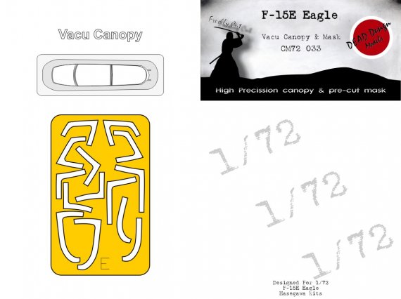 1/72 McDonnell F-15E Vacu Canopy & mask for Hasegawa