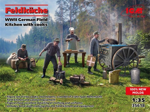 1/35 Feldkche, German WWII Field Kitchen with cooks
