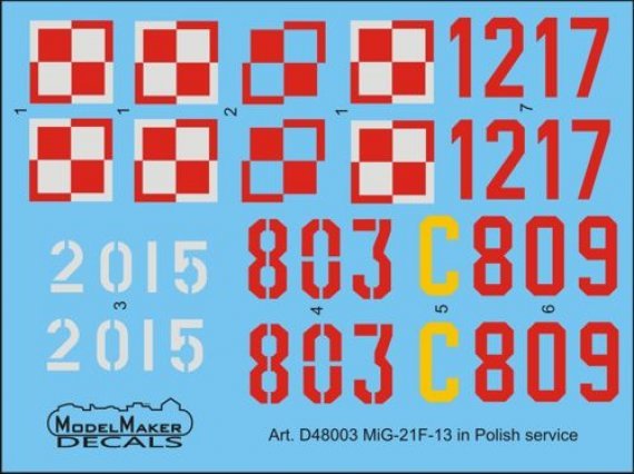 1/48 Decal MiG-21F-13 in Polish service
