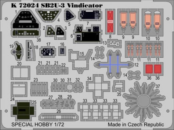 1/72 SB2U-3 Vindicator Detail PE set (SP.HOBBY)