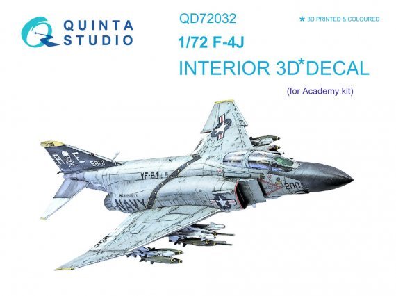 1/72 McDonnell F-4J Phantom 3D-Printed & coloured Interior