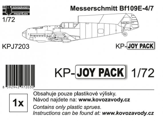 KP Kovozavody Bf 109E-4/7 1/72 sans d�cals ni notice
