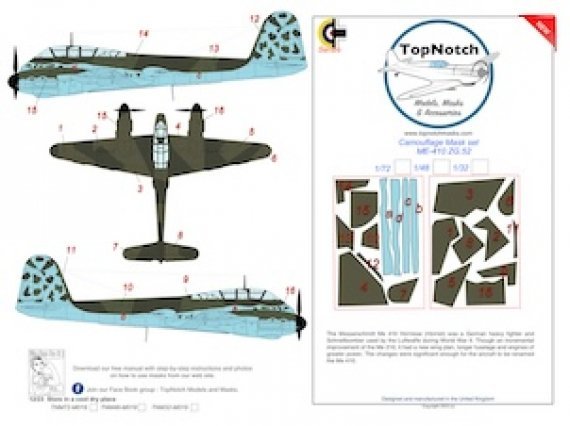 1/32 Messerschmitt Me-410 Hornisse Pat C Kg 52 Camouflage paint