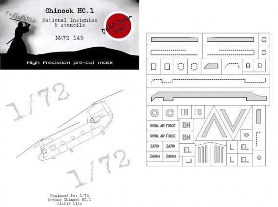1/72 Chinook HC.1 National Insignia for Airfix masks