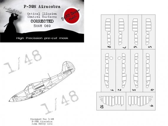 1/48 Bell P-39N Airacobra 3D effect/optical illusion paint mask