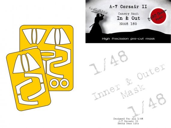 1/48 Ltv A-7A/B/D/E Corsair II canopy frame paint mask