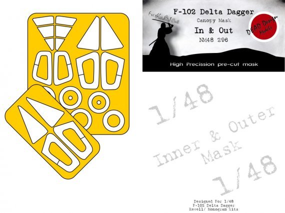 1/48 Convair F-102A Delta Dagger mask for Monogram and Revell