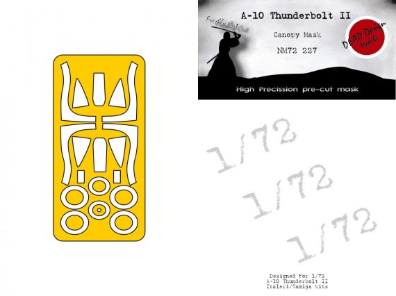1/72 Fairchild A-10 Thunderbolt mask for Italeri and Revell