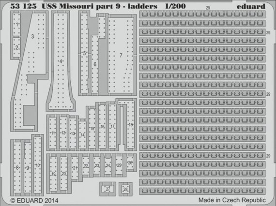SET 1/200 USS Missouri part 9  ladders (TRUMP)
