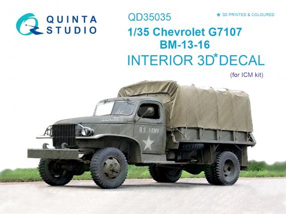 1/35 Chevrolet G7107 3D-Printed & coloured Interior