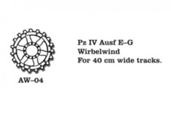 1/35 Pz IV Ausf E-G, Wirbelwind sprocket wheels