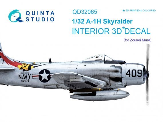 1/32 A-1H Skyraider 3D-Print & color Interior