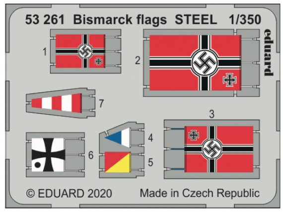 SET 1/350 Bismarck flags STEEL