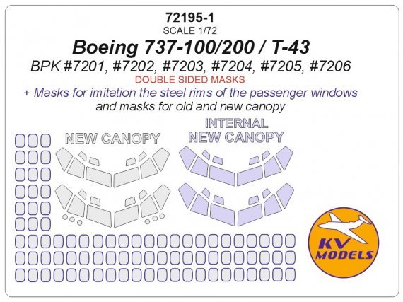 1/72 Boeing 737 Original Double-sided masks
