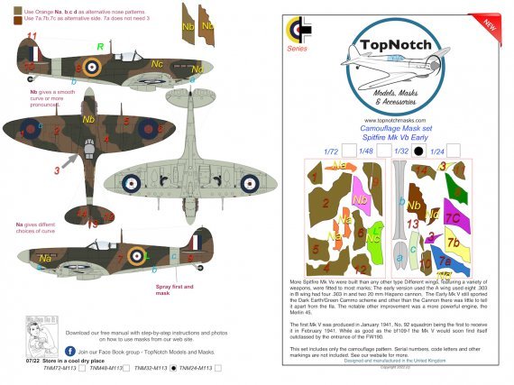1/24 Supermarine Spitfire Mk.Vb Early camouflage pattern