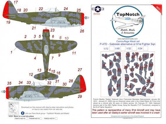 1/24 Republic P-47D Thunderbolt Bubble top Gabreski Alternative