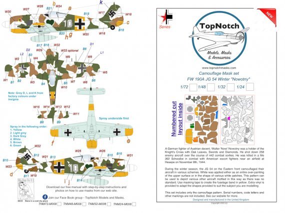 1/32 Focke-Wulf Fw-190A Winter JG54 Notwotny camouflage pattern