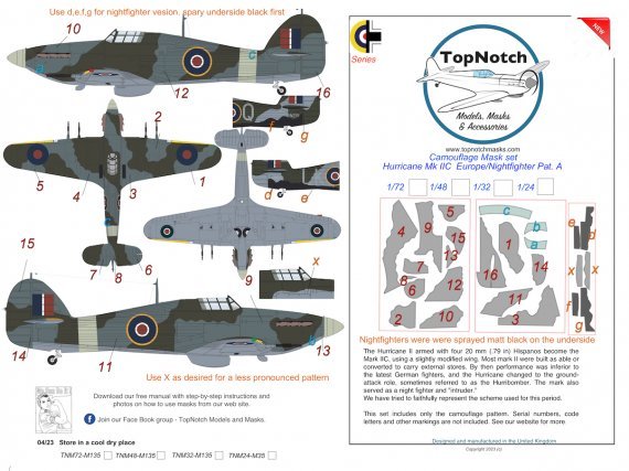 1/48 Hawker Hurricane Mk.IIC/Nightfighter Europe A Camouflage