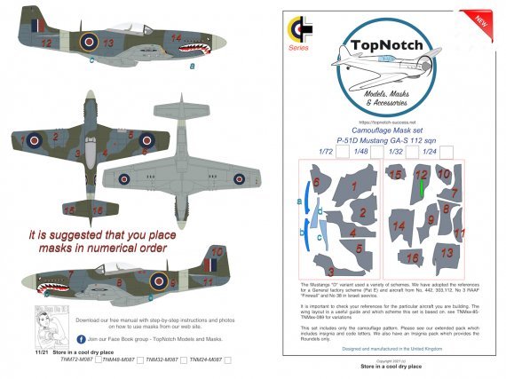1/72 P-51D Mustang GA-S 112 sqn camouflage pattern