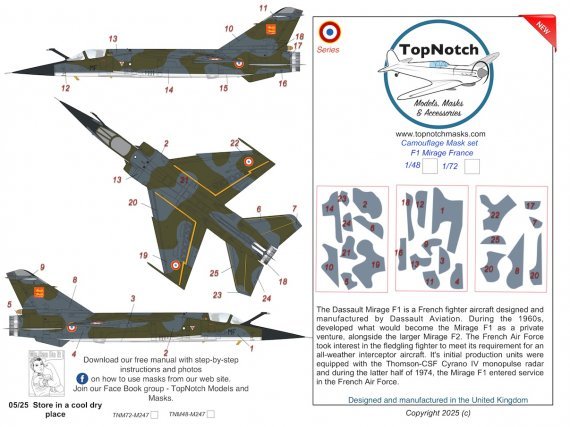 1/72 Dassault_Mirage F1 France for Hasegawa, Revell and Special