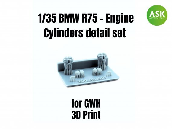1/35 Bmw R75 detail set engine cylinders