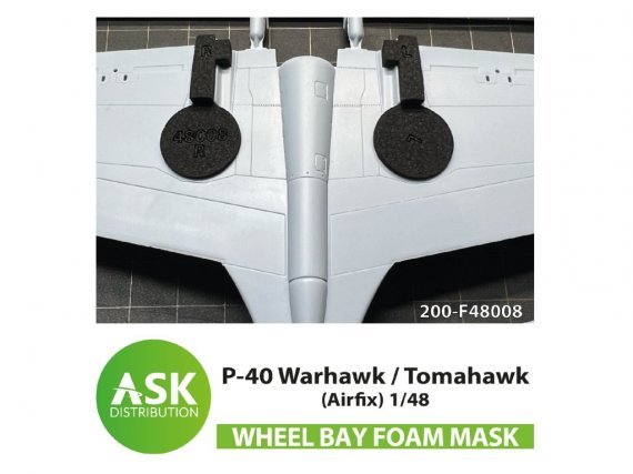 1/48 P-40 Warhawk / Tomahawk Foam flexible wheel bays mask