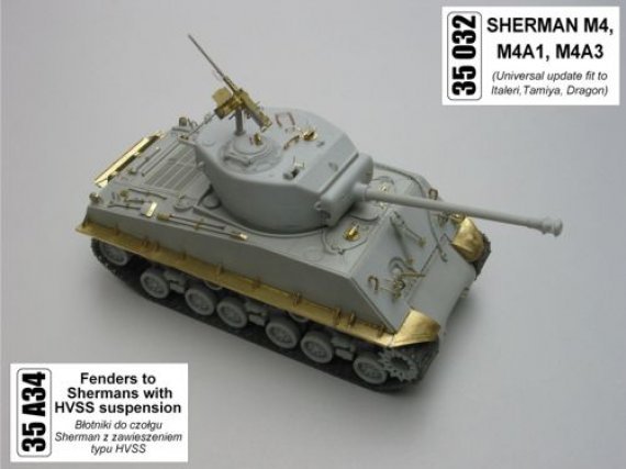 1/35 Hvss Sherman fenders for Dragon, Italeri and Tamiya