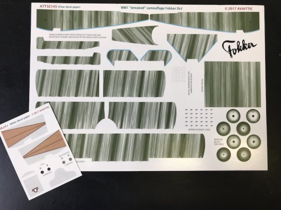 Aviattic 1/32 Fokker Dr.I Triplane Mimetica WWI + Interno
