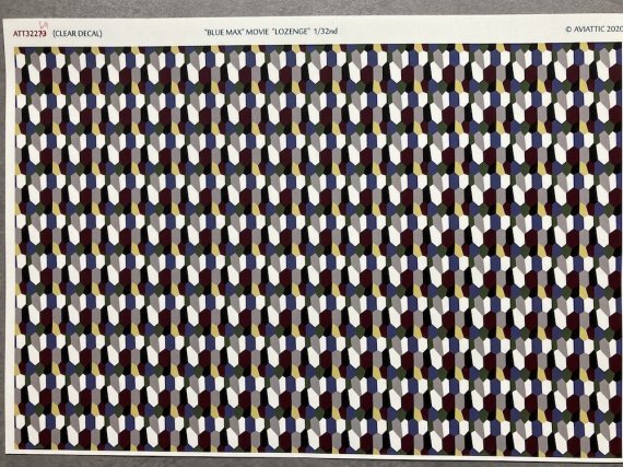 1/32 Clear decal paper Blue Max movie lozenge