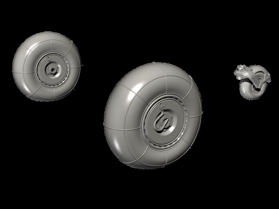 1/48 Junkers Ju-88A-4/Ju-88C-6 Late Main and Tail Wheels