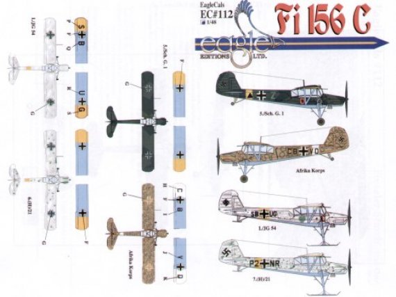 Eagle Cal 1/48 Fieseler Fi-156C Storch D�calcomanies