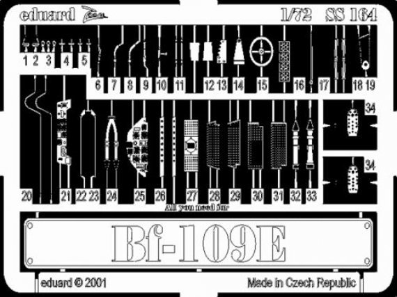 Eduard 1/72 Bf-109E-3/E-4 D�tail pour Tamiya