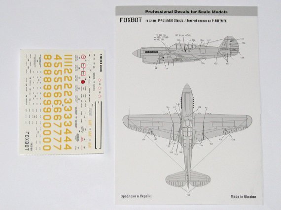 1/32 Stencils for Curtiss P-40E/P-40M/P-40K
