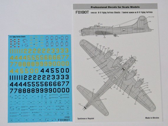 1/48 Stencils for Boeing B-17 Flying Fortress