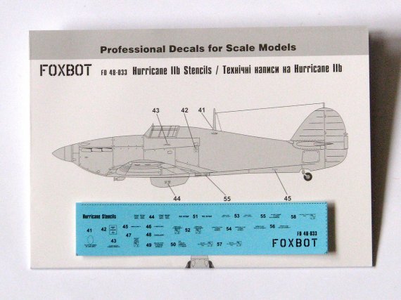 1/48 Stencils for Hawker Hurricane