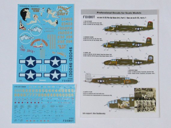 1/48 North-American B-25C/D Mitchell Pin-Up Nose Art & Stencils