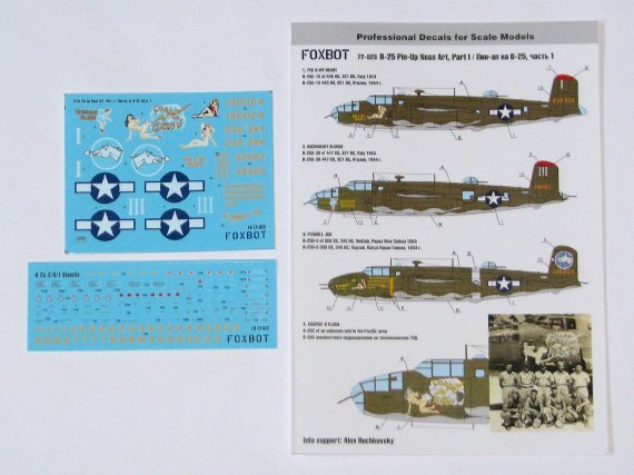 1/72 North-American B-25C/D Mitchell Pin-Up Nose Art & Stencils