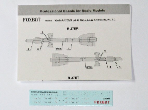 1/72 Soviet Missile R-27ER/ET & AKU-470 Stencils