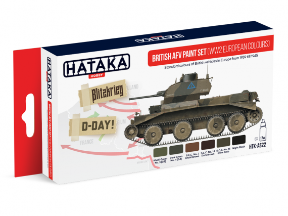 Hataka Hobby  British AFV paint set (WW2 European colours)