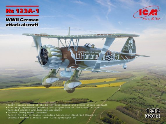 1/32 Hs 123A-1 German WWII Attack Aircraft