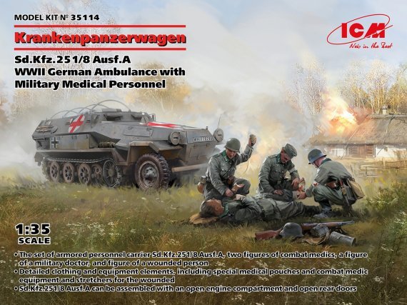 1/35 Sd.Kfz.251/8 Ausf.A German ambulance with medical personnel