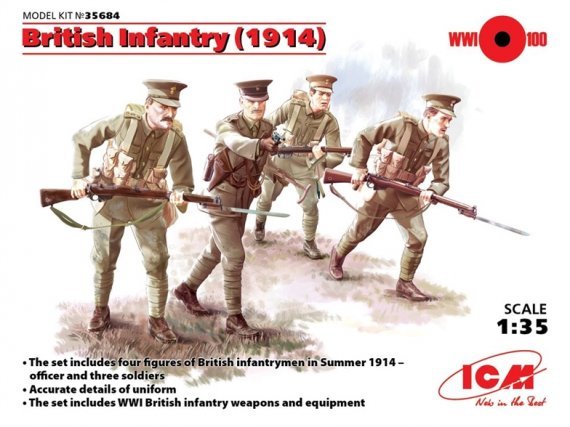 1/35 British Infantry 1914 WWI (4 x Figures)